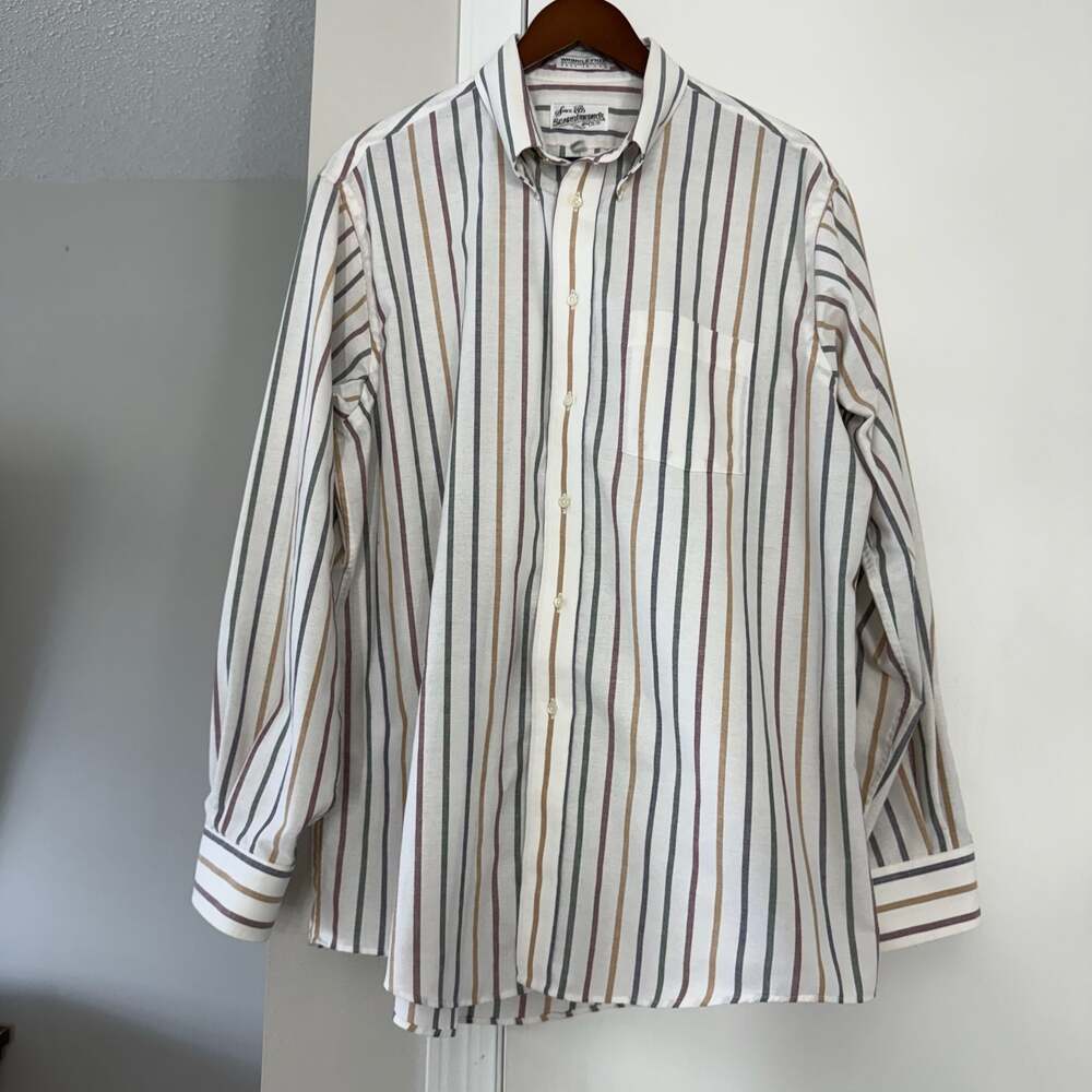 Vintage Sears Roebuck & Co. Multi-Color Striped Button Down Shirt